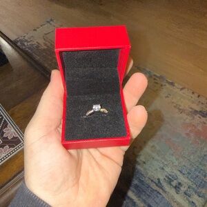 Elegant Adjustable Moissanite Silver Ring with  Stone